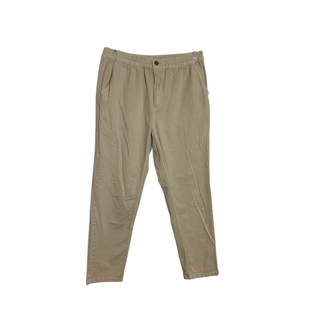 Outerknown Mens Chinos Pants Tan Drawstring Waist Organic Cotton Size M Casual